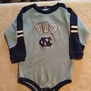 UNC tar heels blue n dark blue n white trim onesie